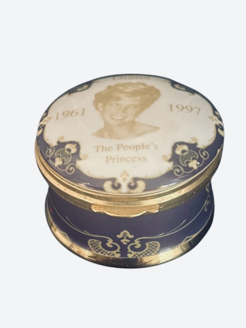 Vintage Diana the people’s Princess China Hinged Lid Porcelain Trinket Box